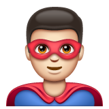 Man Superhero: Light Skin Tone on WhatsApp