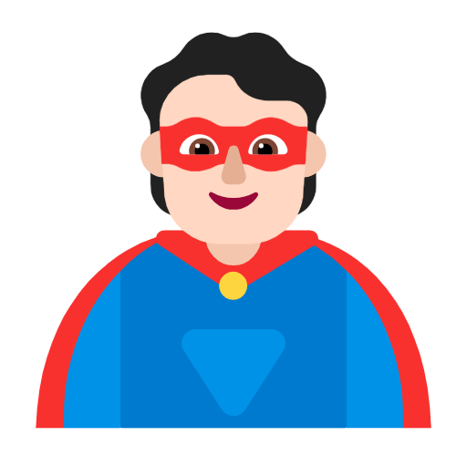 Superhero: Light Skin Tone on Microsoft Fluent