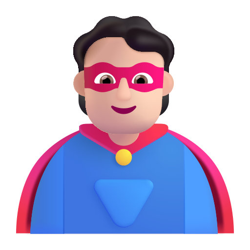Superhero: Light Skin Tone on Microsoft 3D