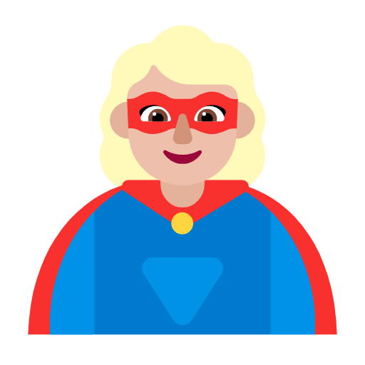 Woman Superhero: Medium-Light Skin Tone on Microsoft Fluent