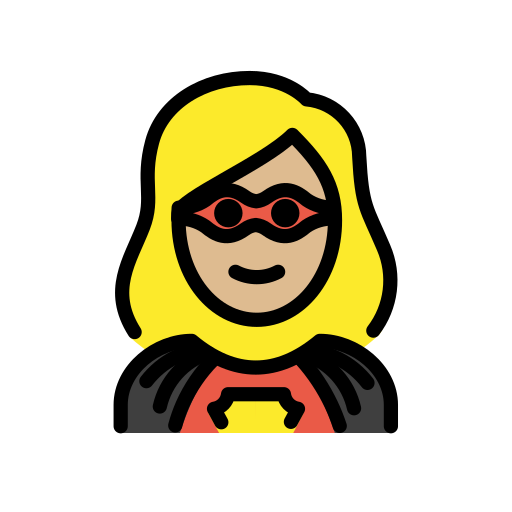 Woman Superhero: Medium-Light Skin Tone on OpenMoji