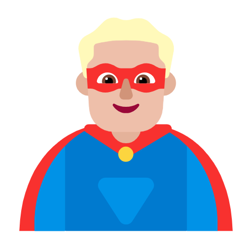 Man Superhero: Medium-Light Skin Tone on Microsoft Fluent