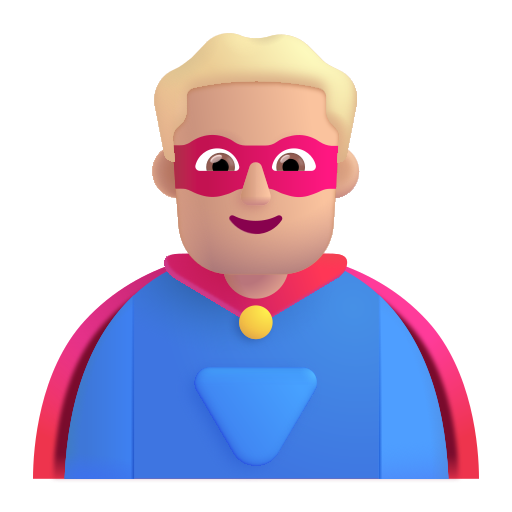 Man Superhero: Medium-Light Skin Tone on Microsoft 3D
