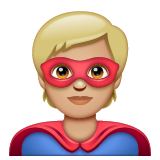 Superhero: Medium-Light Skin Tone on WhatsApp