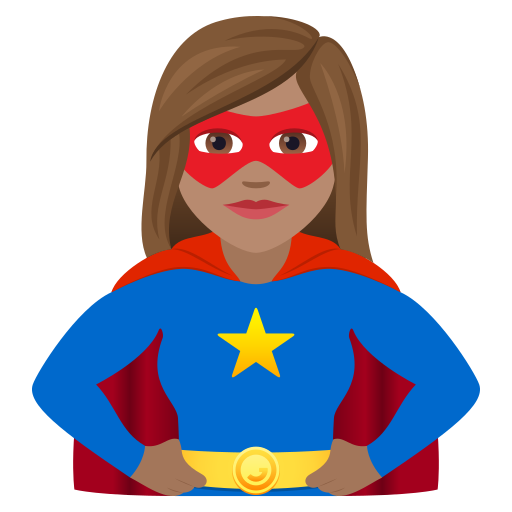 Woman Superhero: Medium Skin Tone on JoyPixels