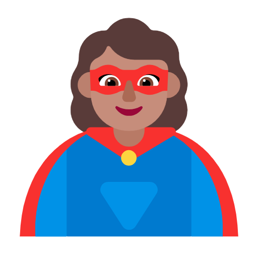 Woman Superhero: Medium Skin Tone on Microsoft Fluent