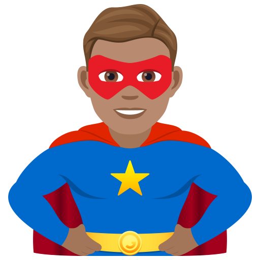 Man Superhero: Medium Skin Tone on JoyPixels