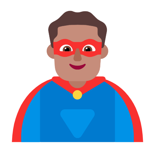 Man Superhero: Medium Skin Tone on Microsoft Fluent