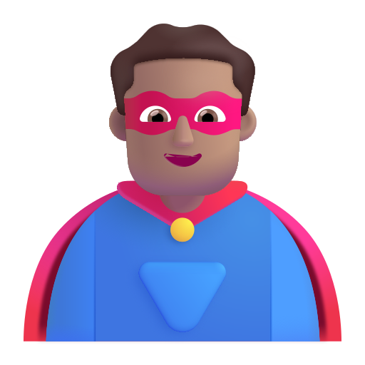 Man Superhero: Medium Skin Tone on Microsoft 3D