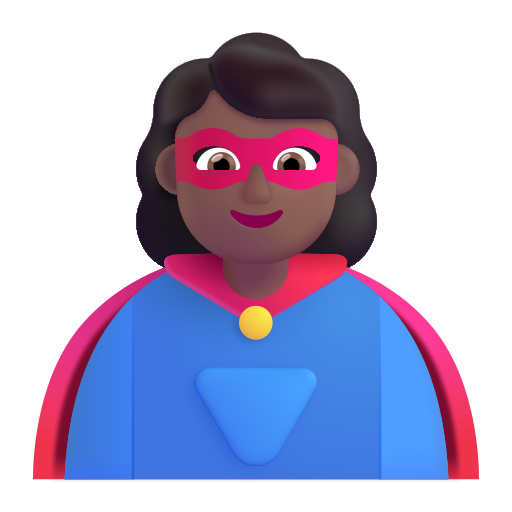 Woman Superhero: Medium-Dark Skin Tone on Microsoft 3D