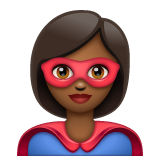 Woman Superhero: Medium-Dark Skin Tone on WhatsApp