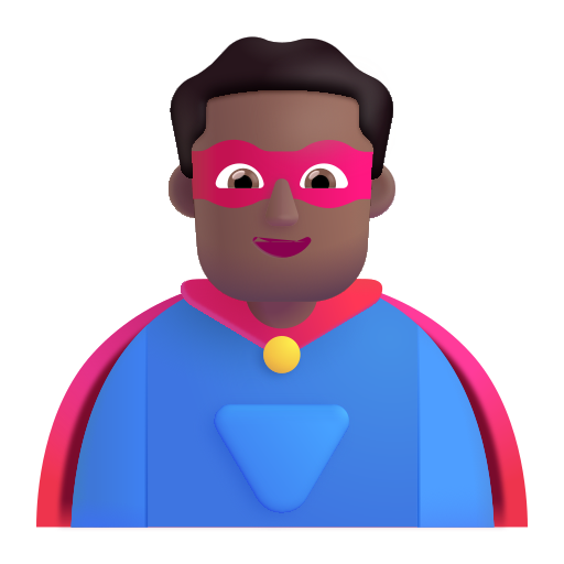 Man Superhero: Medium-Dark Skin Tone on Microsoft 3D