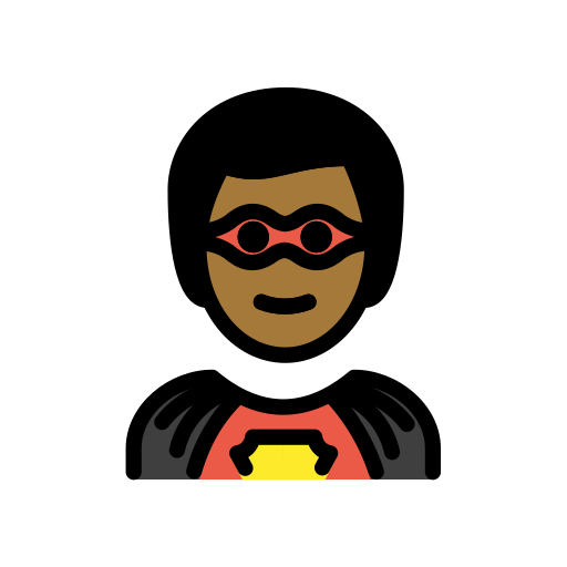 Man Superhero: Medium-Dark Skin Tone on OpenMoji