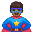Man Superhero: Medium-Dark Skin Tone on Samsung