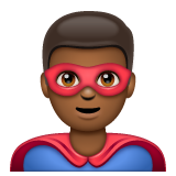 Man Superhero: Medium-Dark Skin Tone on WhatsApp
