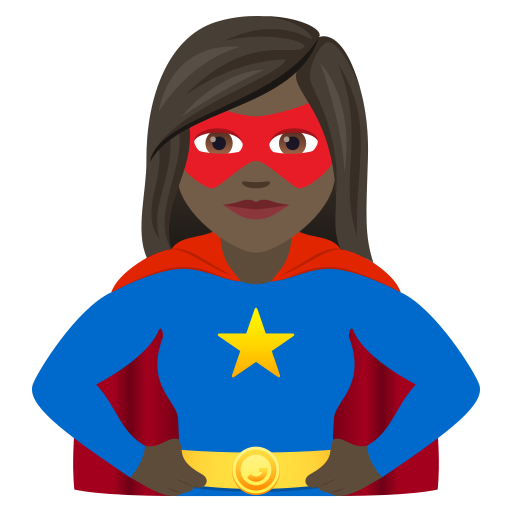 Woman Superhero: Dark Skin Tone on JoyPixels