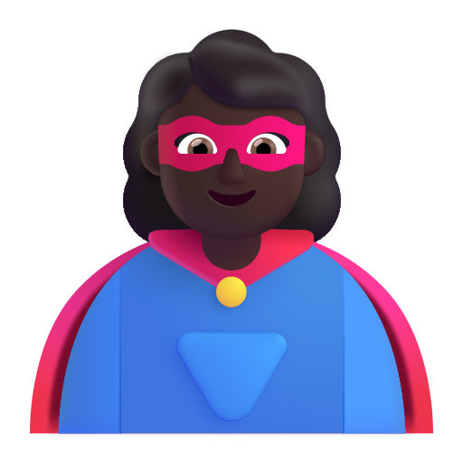 Woman Superhero: Dark Skin Tone on Microsoft 3D