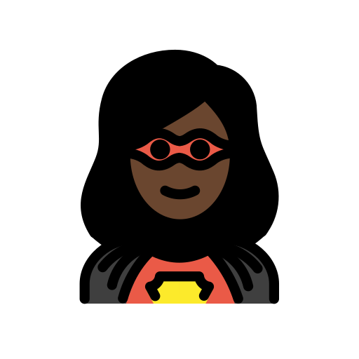Woman Superhero: Dark Skin Tone on OpenMoji