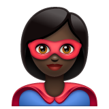 Woman Superhero: Dark Skin Tone on WhatsApp