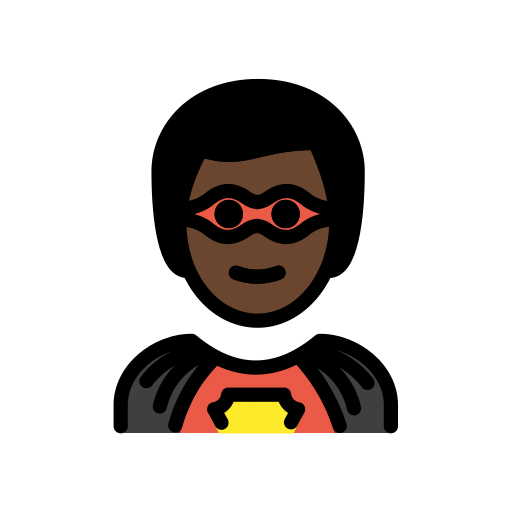 Man Superhero: Dark Skin Tone on OpenMoji
