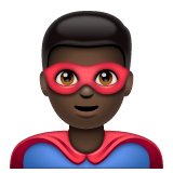 Man Superhero: Dark Skin Tone on WhatsApp