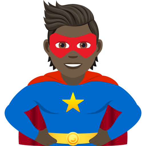 Superhero: Dark Skin Tone on JoyPixels