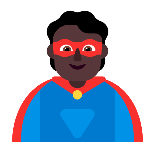Superhero: Dark Skin Tone on Microsoft Fluent