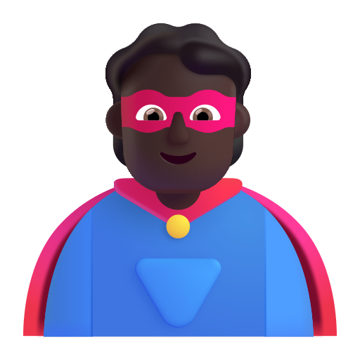 Superhero: Dark Skin Tone on Microsoft 3D