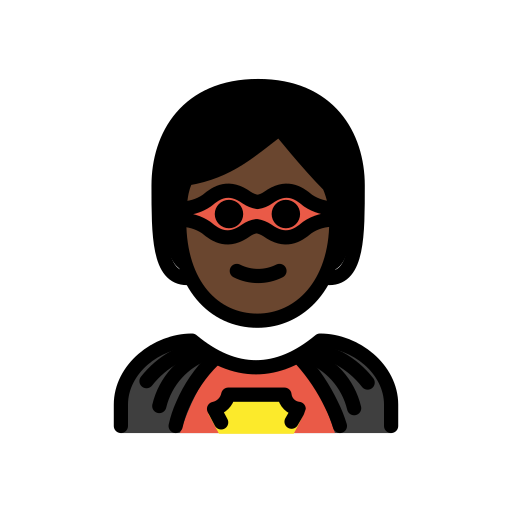 Superhero: Dark Skin Tone on OpenMoji