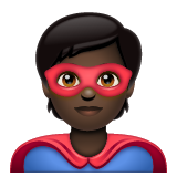 Superhero: Dark Skin Tone on WhatsApp