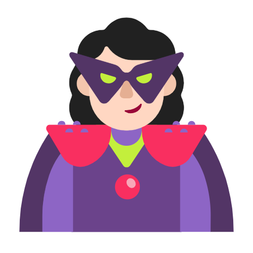 Woman Supervillain: Light Skin Tone on Microsoft Fluent