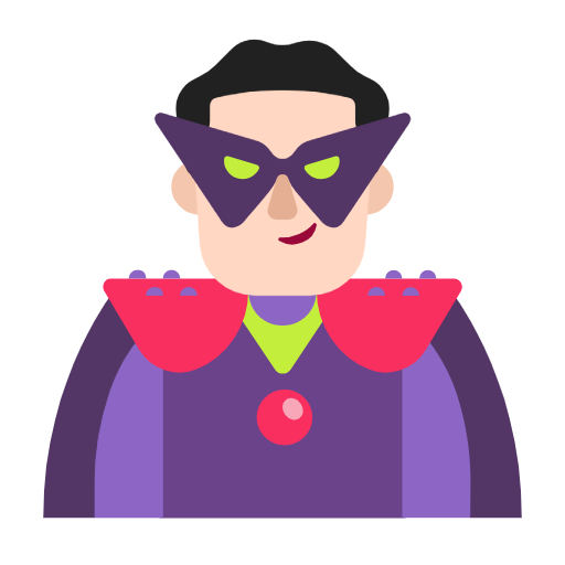Man Supervillain: Light Skin Tone on Microsoft Fluent