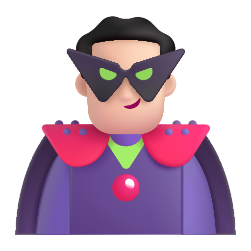 Man Supervillain: Light Skin Tone on Microsoft 3D