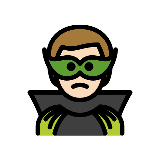Man Supervillain: Light Skin Tone on OpenMoji