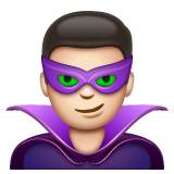 Man Supervillain: Light Skin Tone on WhatsApp