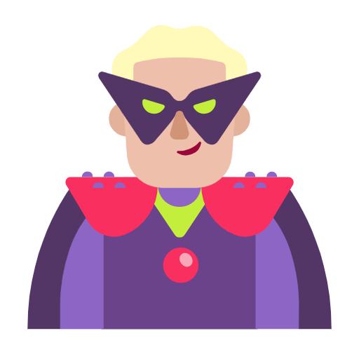 Man Supervillain: Medium-Light Skin Tone on Microsoft Fluent