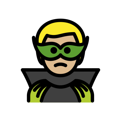Man Supervillain: Medium-Light Skin Tone on OpenMoji