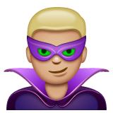 Man Supervillain: Medium-Light Skin Tone on WhatsApp