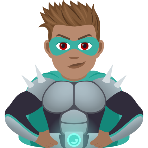 Man Supervillain: Medium Skin Tone on JoyPixels