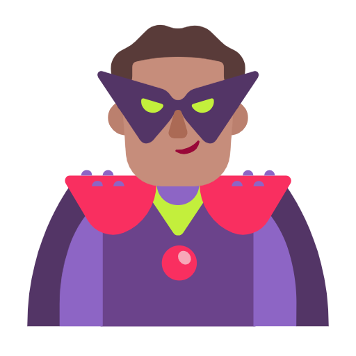 Man Supervillain: Medium Skin Tone on Microsoft Fluent