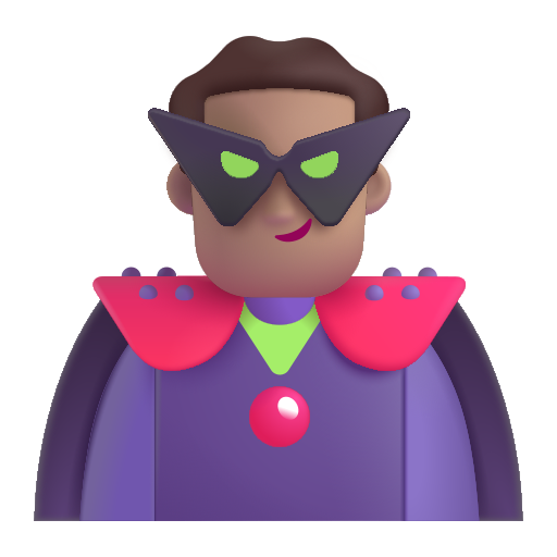 Man Supervillain: Medium Skin Tone on Microsoft 3D