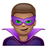 Man Supervillain: Medium Skin Tone on WhatsApp