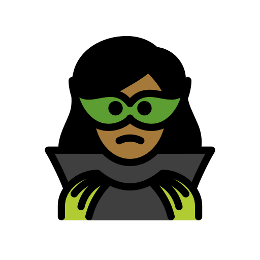 Woman Supervillain: Medium-Dark Skin Tone on OpenMoji