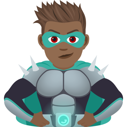 Man Supervillain: Medium-Dark Skin Tone on JoyPixels
