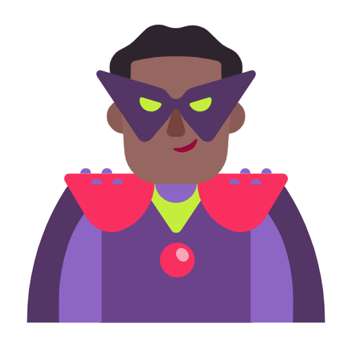 Man Supervillain: Medium-Dark Skin Tone on Microsoft Fluent