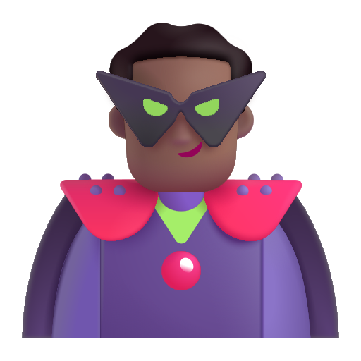 Man Supervillain: Medium-Dark Skin Tone on Microsoft 3D