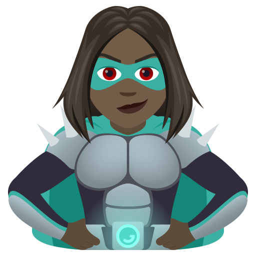 Woman Supervillain: Dark Skin Tone on JoyPixels