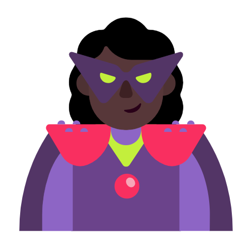 Woman Supervillain: Dark Skin Tone on Microsoft Fluent