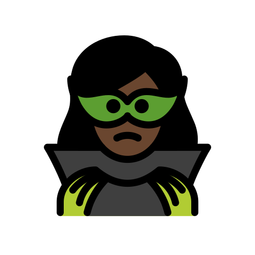 Woman Supervillain: Dark Skin Tone on OpenMoji