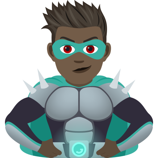 Man Supervillain: Dark Skin Tone on JoyPixels